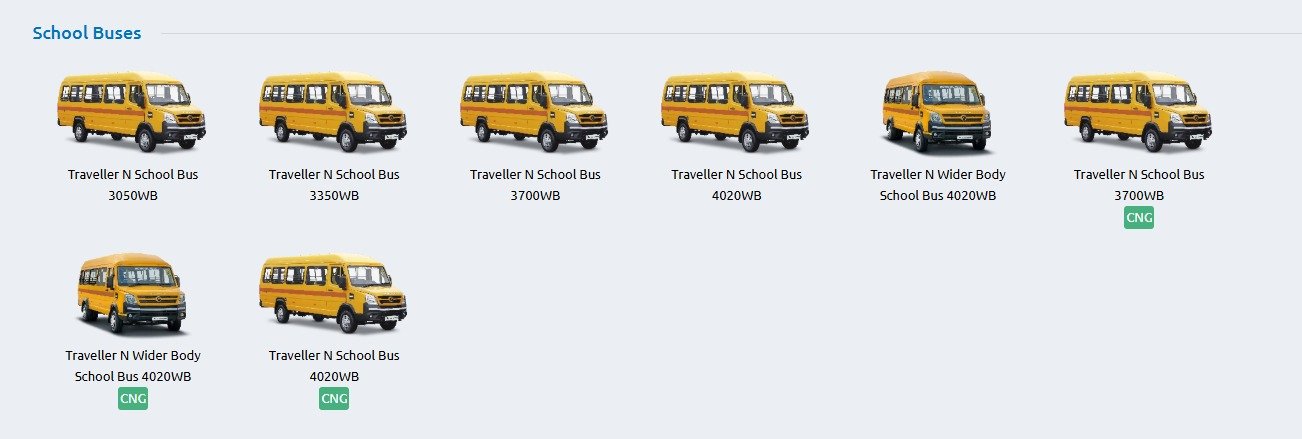 Traveller N school bus variants